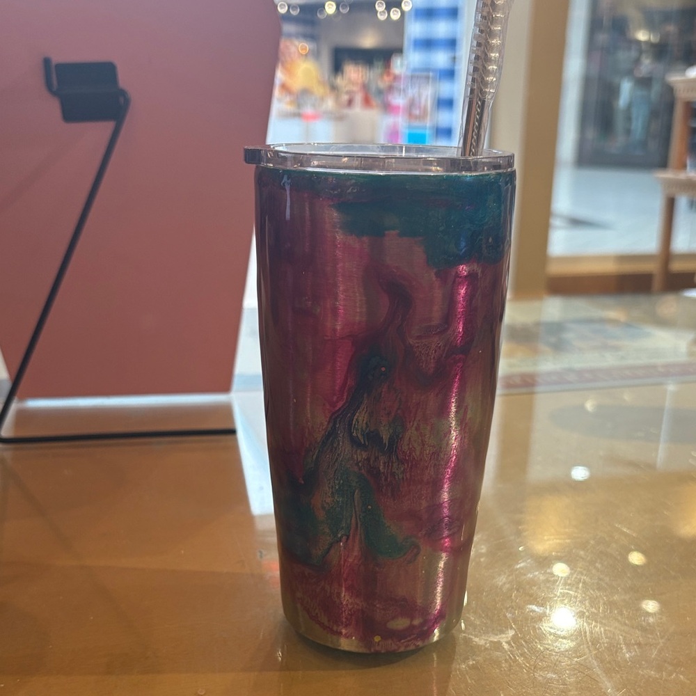 Colorful Tumbler with Straw and cleaner